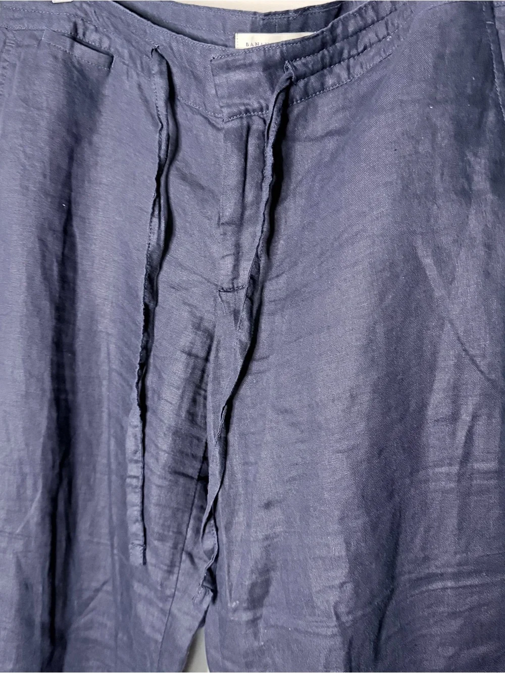 Women’s Navy Linen Relaxed Fit Pants